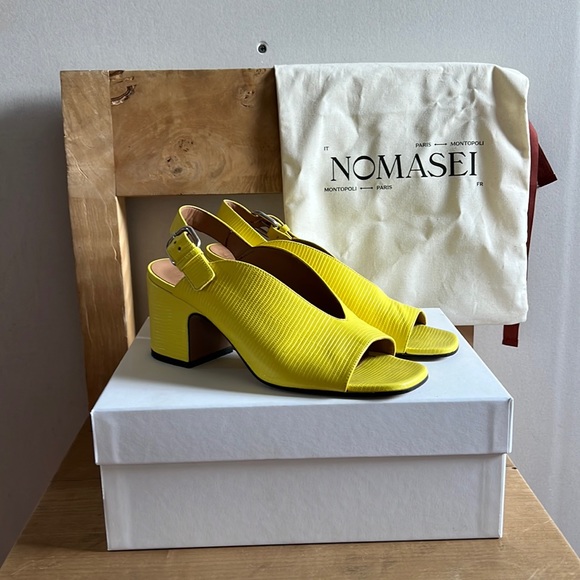 Nomasei Baghera shoes in embossed yellow size 39.5 eu (8.5 USA) - Picture 1 of 9